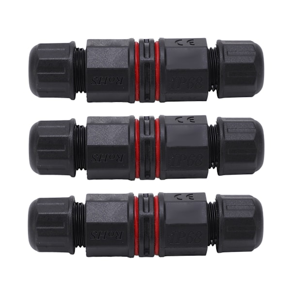 Vattentäta kontakter, högtemperaturbeständiga för utomhusbelysning, LED-modullampor, geografisk belysning, fontäner, 3-pack