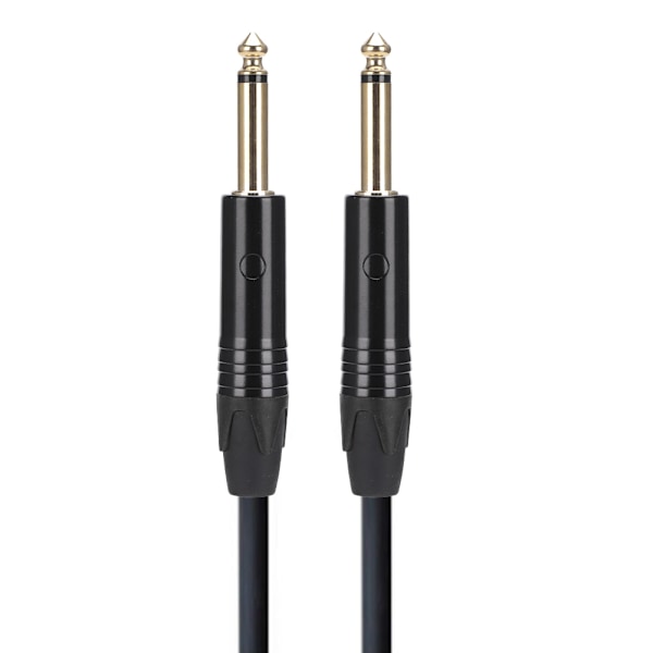 10 st 6,35 mm Guldpläterad Hane Kontakt Ljud Mikrofon Mic Adapter Anslutning (Svart)