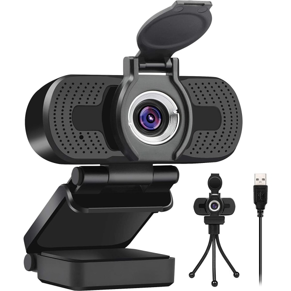 1080P webbkamera med mikrofon, USB datorwebbkamera