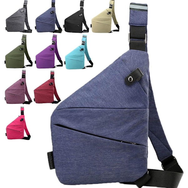 Kampanj till lågt pris! Anti-stöld Ryggsäck för Kvinnor, Stöldskyddsryggsäck, Stöldsäkra Ryggsäckar för Damer, Anti-Stöld Reseryggsäck B Blue Right Shoulder