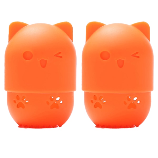 Sminksvamphållare, Silikonresor Skönhet-orange