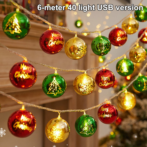 Julgransbelysning, 3 meter 20 LED Batteridriven Julbelysning Inomhusdekoration, Julgranskuleljus för Julfestdekor Style 3