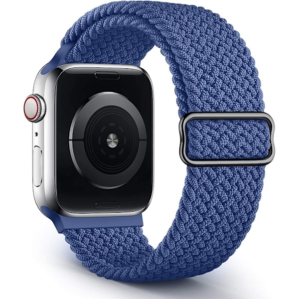 Justerbar Flätad Solo Loop, Mjuk Elastisk Nylon Apple Watch Armband För 42/44/45mm Series 7 6 5 4 3 2 1 Se, Unisex Svett- och Vattenresistent Sport