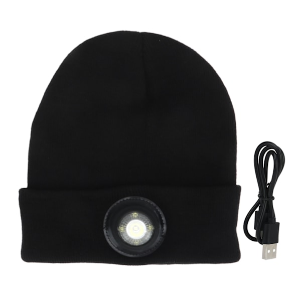Uppladdningsbar Pannlampsmössa för Unisex Vinter, Vattentät LED-Mössa med Bluetooth för Utomhusaktiviteter