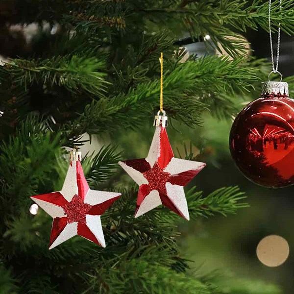Julgransprydnader, Set med 2 Julhattar och Polkagrisar Juldekorationer Små Hängen Style 2