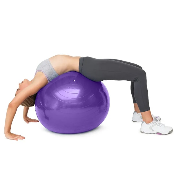 Mjuk träningsboll, Anti-Burst Yogaboll Stolstöd, Stabilitet Swiss Ball med Pump för Graviditet Förlossning, Träning, Workout, Fitness, Balans, Purple