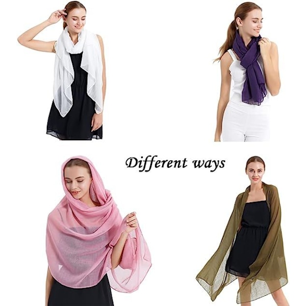 Röd bomullsscarf enfärgad stor dam sheersjal wraps för kvällsparty