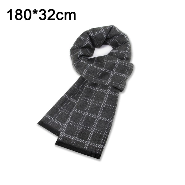 Rutig fransscarf Mjuk lång bomullsscarf för män
