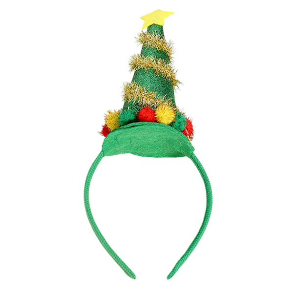 Julhårband Grön Julgran Stjärnhårband för Kvinnor Män Fluffig Design Vinter Håraccessoarer Style 2