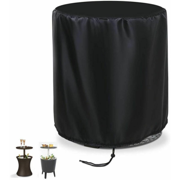 Housse de protection pour table de bar - Imperméable et coupe-vent - Pour sea à glace de jardin, terrasse, petite table ronde - Noir (52 x 58 cm)