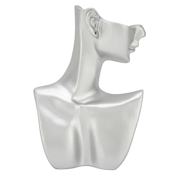 Smyckesdisplay Mannekäng Harts Silver Högglansig Multifunktionell Heminredning Örhängesdisplay Byst för Halsband M
