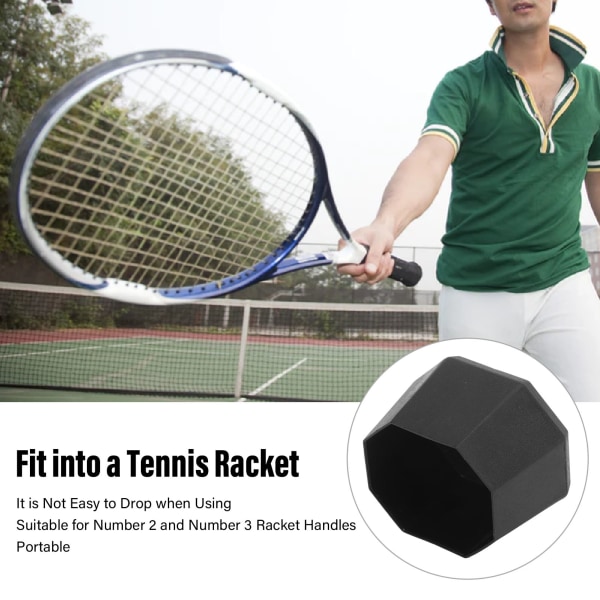 2st Tennisracket Butt Cap Tennis Tennisracket Cover för Racketball Racket Svart