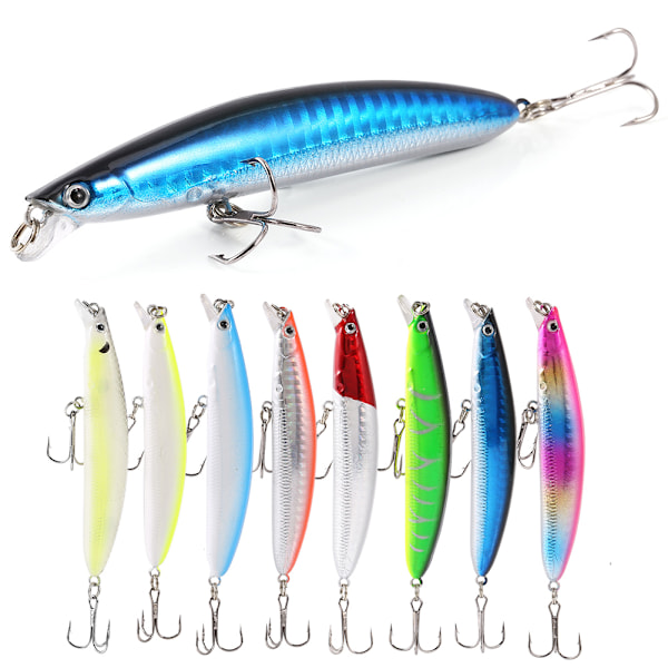 HENG JIA 9.5cm Beten Hårda Beten Konstgjorda Beten Fiske Minnow Wobblers för Fiske (Bete Set)
