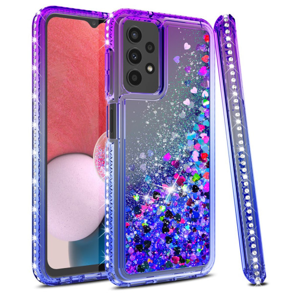 Elegant Choise Bling-fodral för Samsung Galaxy A14 5G, flytande lyxglitterfodral, rosa, grön, lila