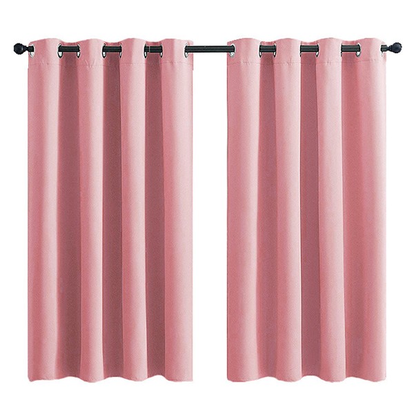 Gardiner 2 Paneler för Sovrum Vardagsrum Enfärgade Mörkläggande Termiskt Isolerade Ljudisolerade Energibesparande Öljetter Fönsterbehandling Draperier, 52x54, Style 1