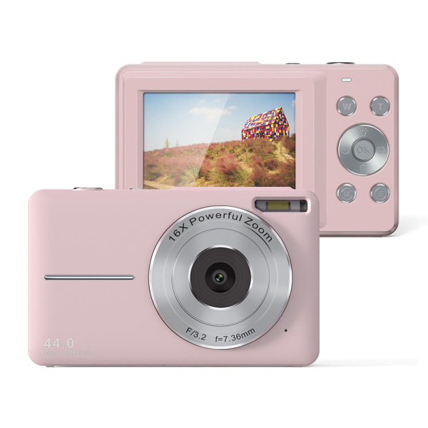 Digitalkamera 1080P FHD-kamera Autofokuskamera 44MP kompaktkamera 2,4 tums LCD-skärm 16X digital zoom Uppladdningsbar minivideokamera för