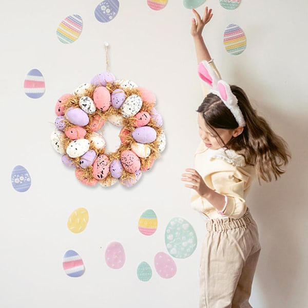 Hantverksmässiga dekorativa påskkransar, perfekt storlek med 26 cm / 10,2'' diameter, prydda med premiummaterial för att säkerställa hållbarhet