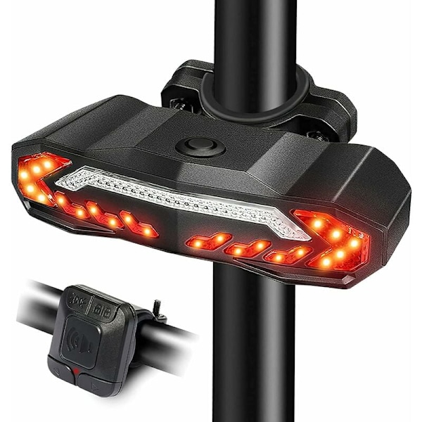 Smart Cykel Baklampa Med Elektrisk Cykelhorn, Stöldskydd Vibrationslarm, Automatisk På/Av Uppladdningsbar Vattentät Baklampa, Ultrastarka 31 LED-lampor