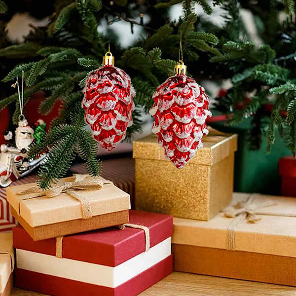 Julgransprydnader, Set med 2 Julhattar och Polkagrisar Juldekorationer Små Hängen Style 1