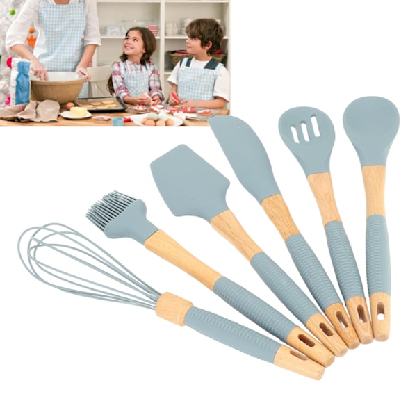 Köksredskapsset, Ergonomiska Komfortgrepp För Non-Stick Vänliga Hållbara Material, Bokträhandtag Hängande Hål Design För Enkel