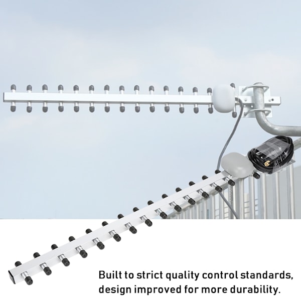 2.4Ghz Yagi-antenn, Riktantenn med metallkonstruktion för långdistanssignal, Stabil signal 25dBi Högförstärkningsrouter nätverksantenn för