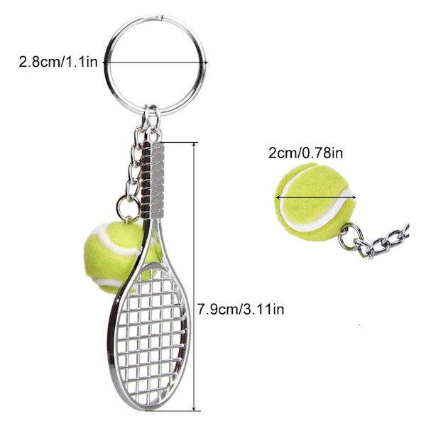 2 st Mini Metall Sport Nyckelring Söt Roterande Fotboll Nyckelring Basketboll Nyckelring Tennisboll Nyckelring Perfekta Gåvor