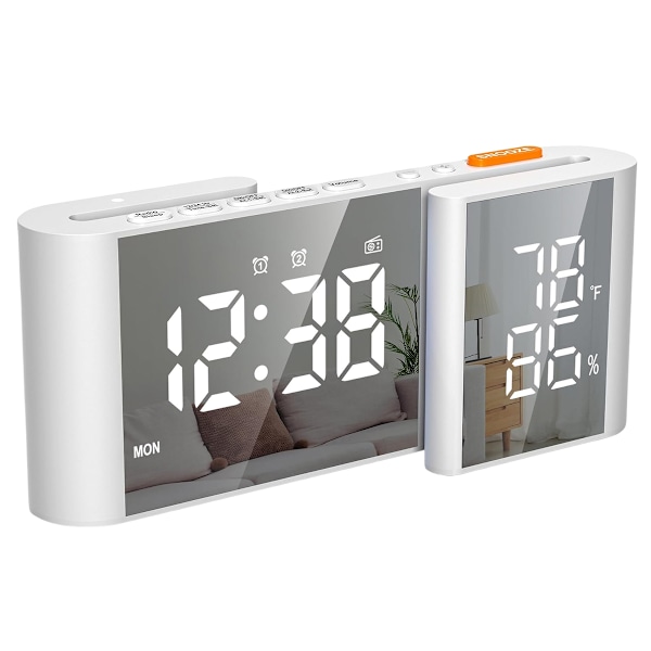 Väckarklockradio, digital väckarklocka för sovrum med USB-port, stor LED-display med ljusstyrka, FM-radio vid sängen med insomningstimer Style 2