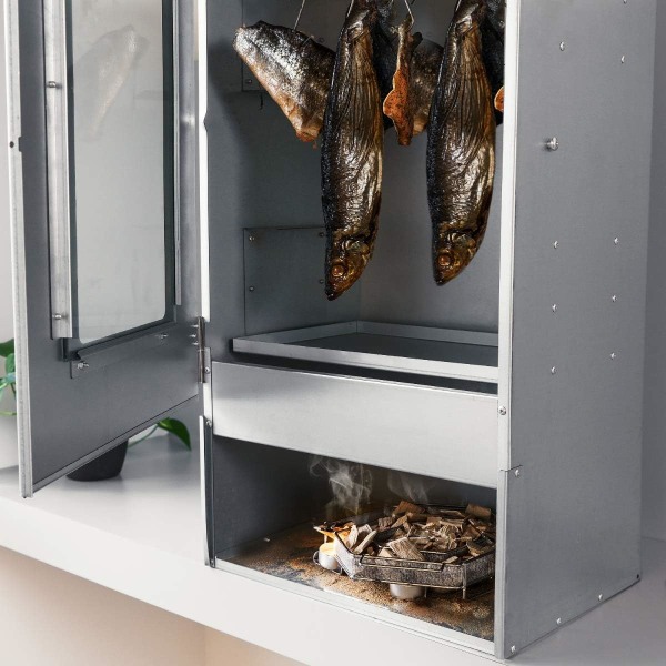 Kallrökgenerator med lock och luftpump, bärbar elektrisk BBQ