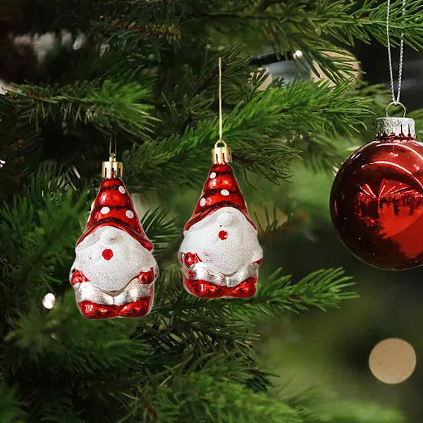 Julgransprydnader, Set med 2 Julhattar och Polkagrisar Juldekorationer Små Hängen Style 2