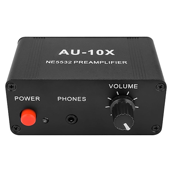 Au-10x Ne5532 Audio Signal Förförstärkare Hörlurar Förförstärkare Styrelse Gain 20db Rca 3.5mm Volymkontroll Ton Dc 12v
