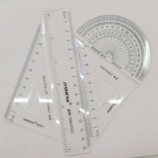 Ritverktyg för arkitekter, ingenjörer Transparent Design Klar linjal Tum Metriska skalor för exakt mätning Portabel design Matematiskt set för