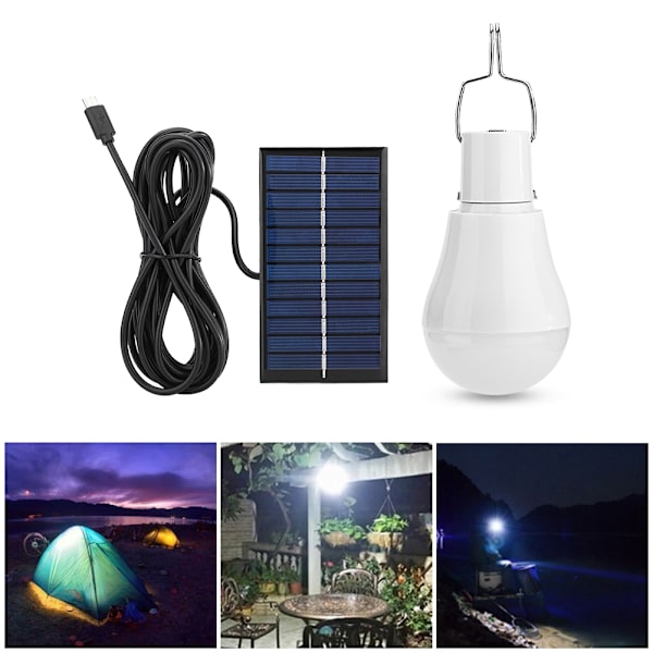 Bärbar Solar LED-lampa för utomhusäventyr, miljövänlig nödbelysning med uppladdningsbart batteri, energibesparande och vattentät