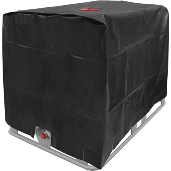 Cover, IBC cover för 1000L tank, vattentank Behållare Cap, anti-damm Anti-UV anti-rain, 120x100x116cm (svart)