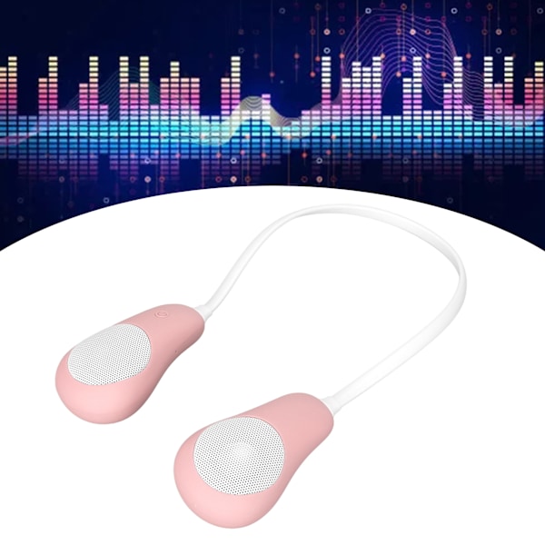 Nackbands Bluetooth-högtalare Stereo Handsfree Brusreducering Bärbar Högtalare för Hem Utomhussporter Resor Rosa