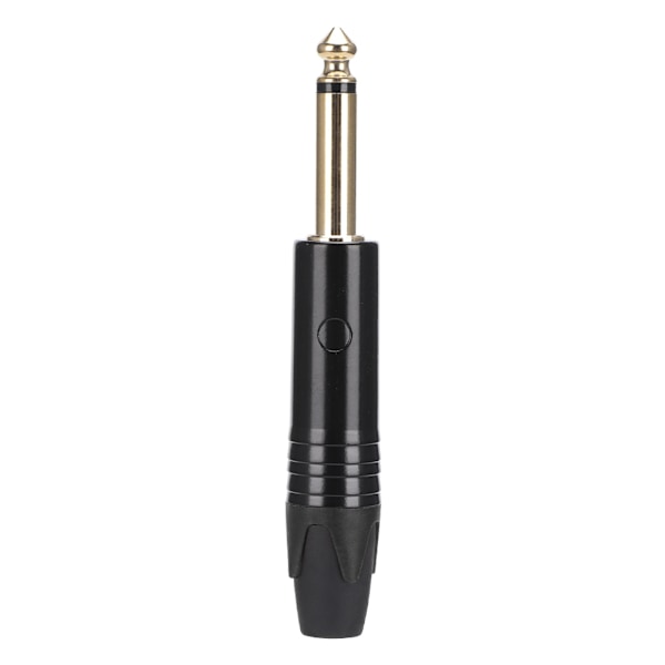 10 st 6,35 mm Guldpläterad Hane Kontakt Ljud Mikrofon Mic Adapter Anslutning (Svart)