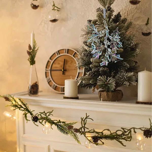 Julgransdekorationer Hängande Juldekorationer Handblåsta Konstprydnader med Rep för Jul Julfest Hemdekorationer Style 3