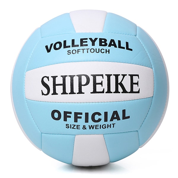 Officiell volleyboll, tjockare PU, vattentät, explosionssäker, för barn, flickor, pojkar, inomhusträning, utomhusspel, sandstrand, pool Blue and white