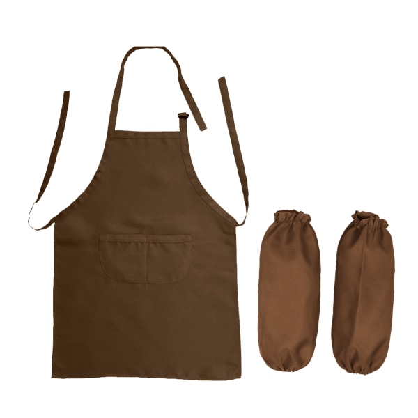 Barnförkläde och manschett, justerbart barnförkläde köksförkläde med stor ficka lämplig för matlagning bakning målning