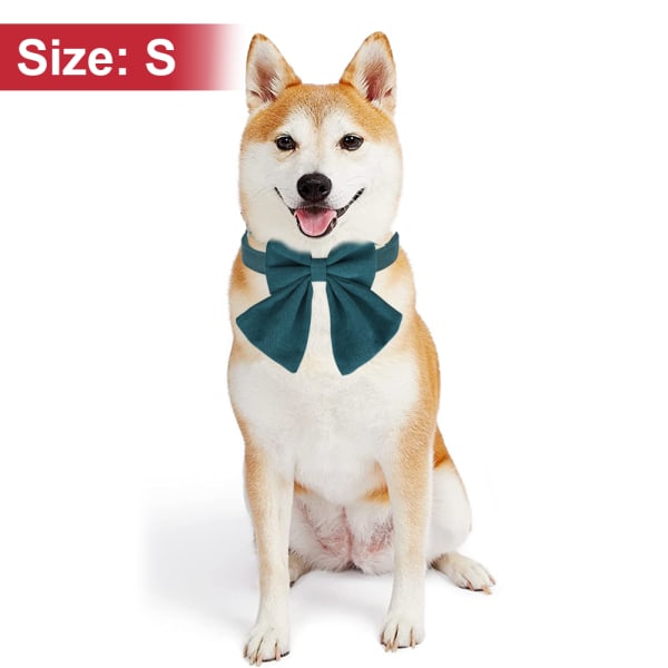 Hundhalsband med rosett i solida färger Sailor fluga Justerbart halsband för liten medelstor hund med gyllene metallspänne