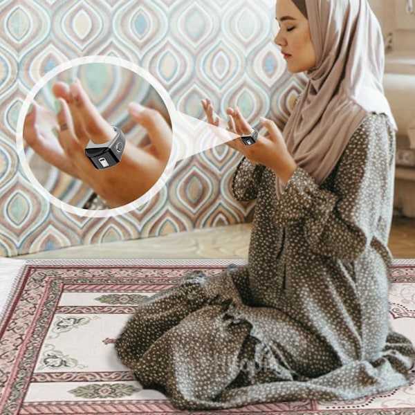 Smart Ring, Väckarklocka, Digital Tasbih Fingerräknare med OLED-skärm, Vattentät, APP-stöd Counter Smart Ring 18mm