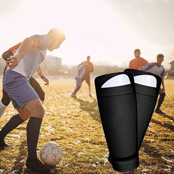 Fotbolls Benskydd Ärmar för Barn Ungdom - Ärmar för 3-15 År Gamla Pojkar och Flickor för Fotbollsmatcher, Ärmar med Optimerad Insättningsficka för Black+White