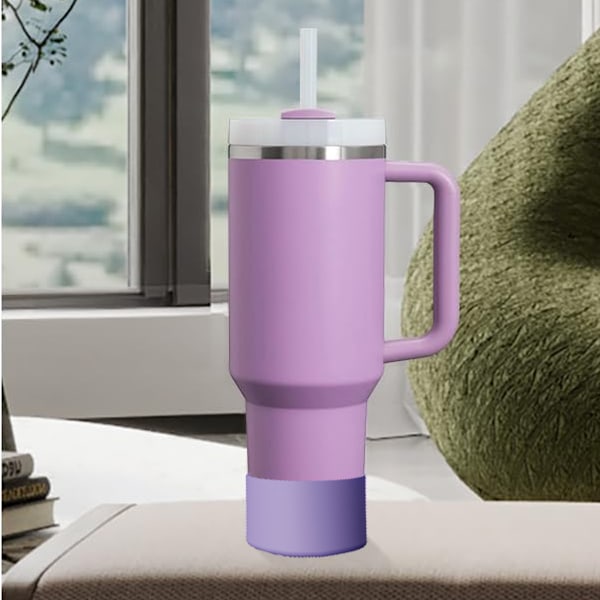 2 st Silikon Flaskskydd för 24oz Vattenflaskor, Halkfritt Skyddande Hölje Botten Stötfångare Tål Maskindisk Purple