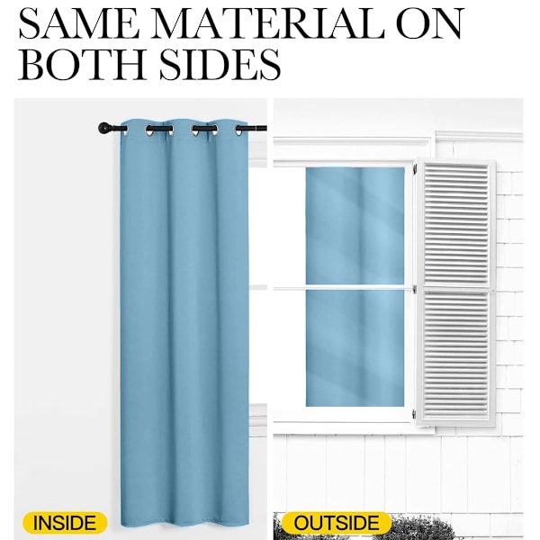 Gardiner 2 Paneler för Sovrum Vardagsrum Enfärgade Mörkläggande Termiskt Isolerade Ljudisolerade Energibesparande Öljetter Fönsterbehandling Draperier, 52x54, Style 4