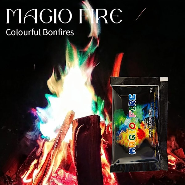 Mystic Fire Flame Color Changer | Långvarigt Pulver för Eldstäder | 30g | 5-pack 5-pack 30 g