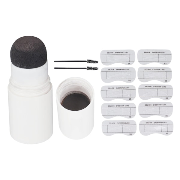 Ögonbrynspuder Kit 10 Ögonbrynsmallar Långvarig Vattentät Portabel 1.8g/0.06oz Svart Ögonbrynsfyllnadsset för Kvinnor