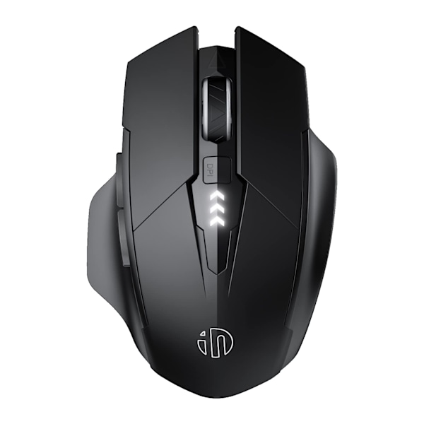 Tyst Gamingmus, Dubbellägesanslutning Ergonomisk Design & Programmerbara Knappar för Flerenhetskontroll (Svart)