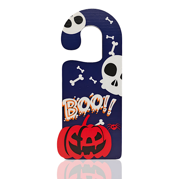 Halloween Dörrknopp Hängande Skylt Trädörr Hängande Tag Glad Halloween BOO Pumpa Dödskalle Häxa Dörrprydnader Skylt Style 2
