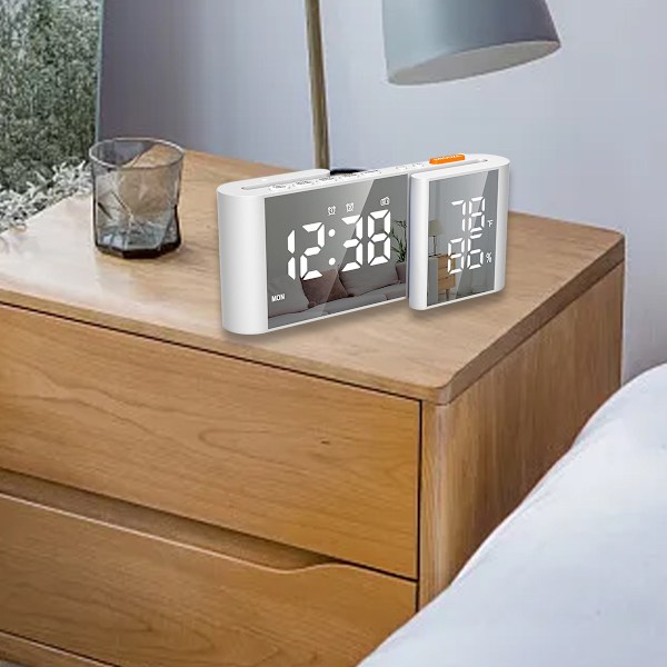 Väckarklockradio, digital väckarklocka för sovrum med USB-port, stor LED-display med ljusstyrka, FM-radio vid sängen med insomningstimer Style 2