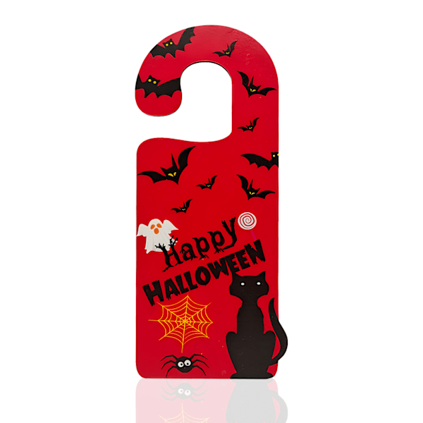 Halloween Dörrknopp Hängande Skylt Trädörr Hängande Tag Glad Halloween BOO Pumpa Dödskalle Häxa Dörrprydnader Skylt Style 1