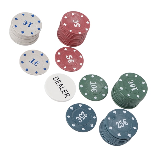 100 st Interaktiva Pokerchips Kortset med Portabel Järnlåda för Familjefest